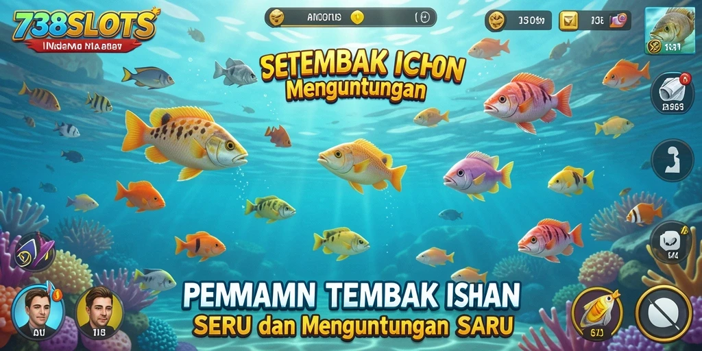 Gameplay seru di 738SLOTS dengan berbagai jenis ikan yang menantang.