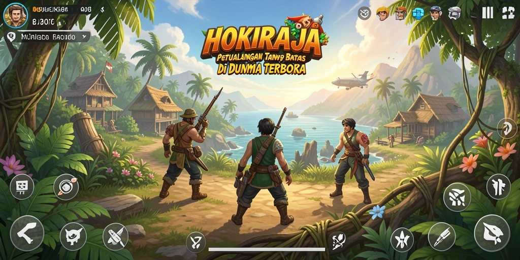 Screenshot gameplay HOKIRAJA menampilkan eksplorasi dunia terbuka yang mendebarkan.