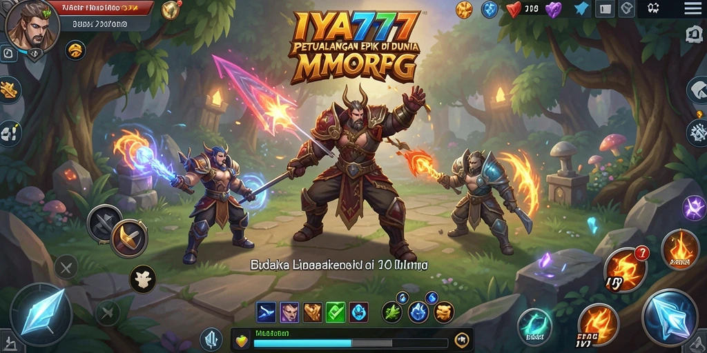 Tampilan gameplay menakjubkan di dunia IYA777 MMORPG.