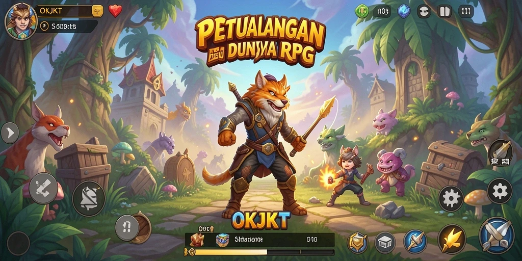 Tampilan gameplay OKJKT yang menakjubkan dalam dunia RPG.