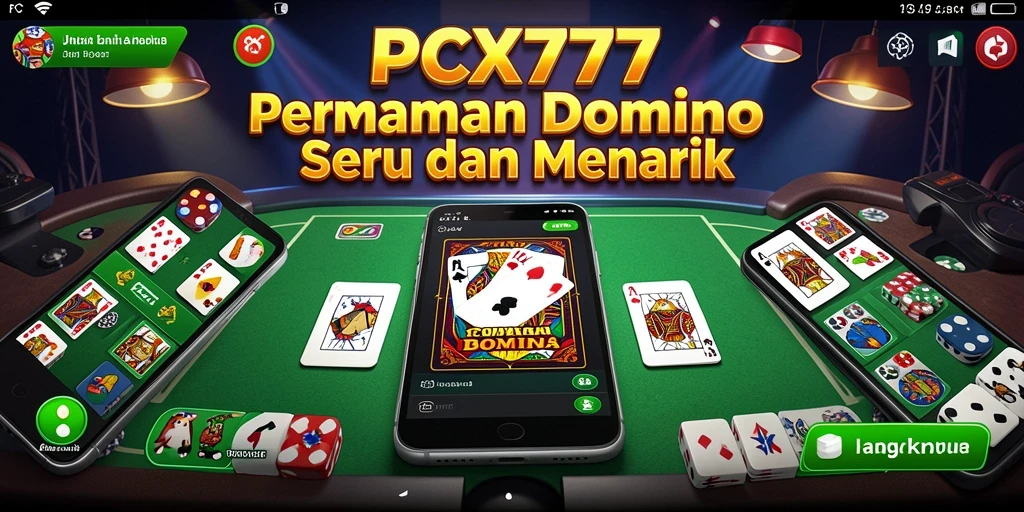 Tampilan seru dari gameplay PCX777 dalam permainan Domino.