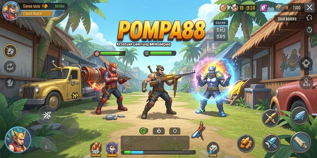 Screenshot POMPA88 menampilkan gameplay yang ceria dan interaktif.
