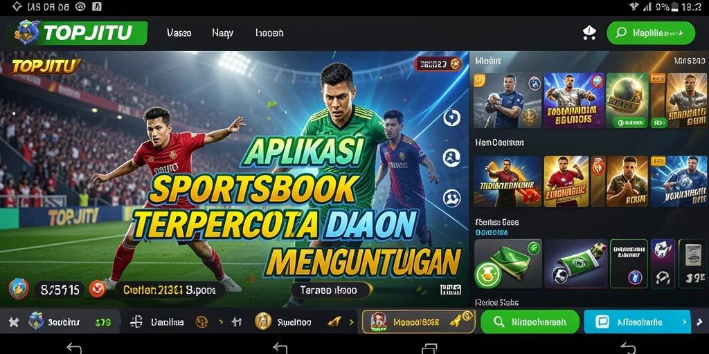Tampilan gameplay menarik dalam aplikasi Sportsbook TOPJITU.
